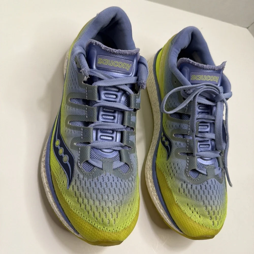 Saucony Everun Freedom ISO Women's 7 Running Shoes Purple Citron Preowned